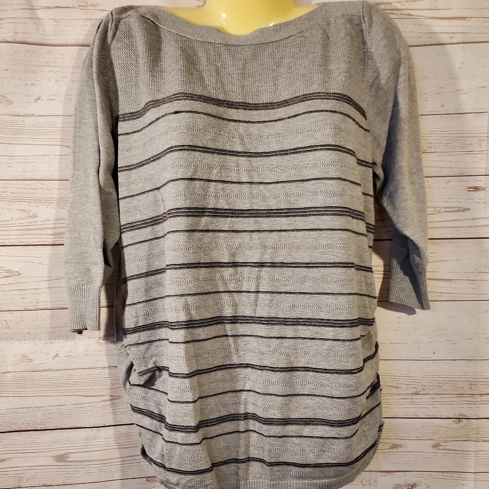 Avenue Striped Plus Size Sweater